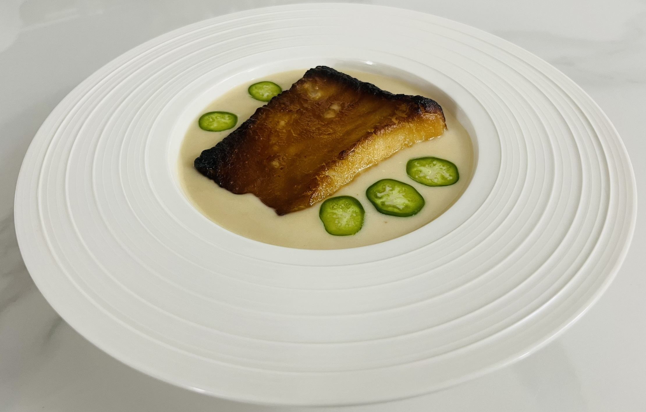 Miso Glazed Black Cod with Coconut Velouté