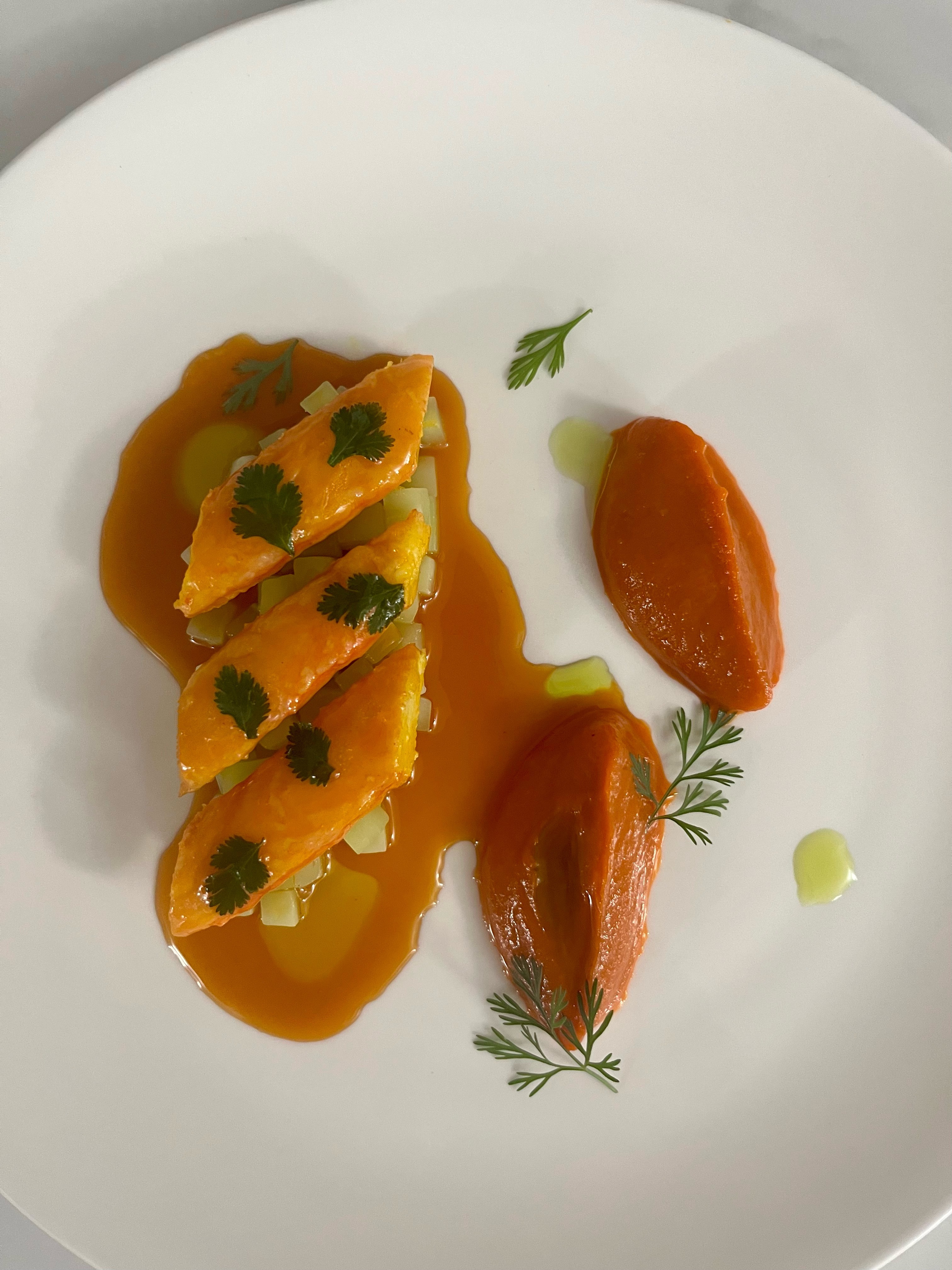 Snow Crab with Carrot Puree