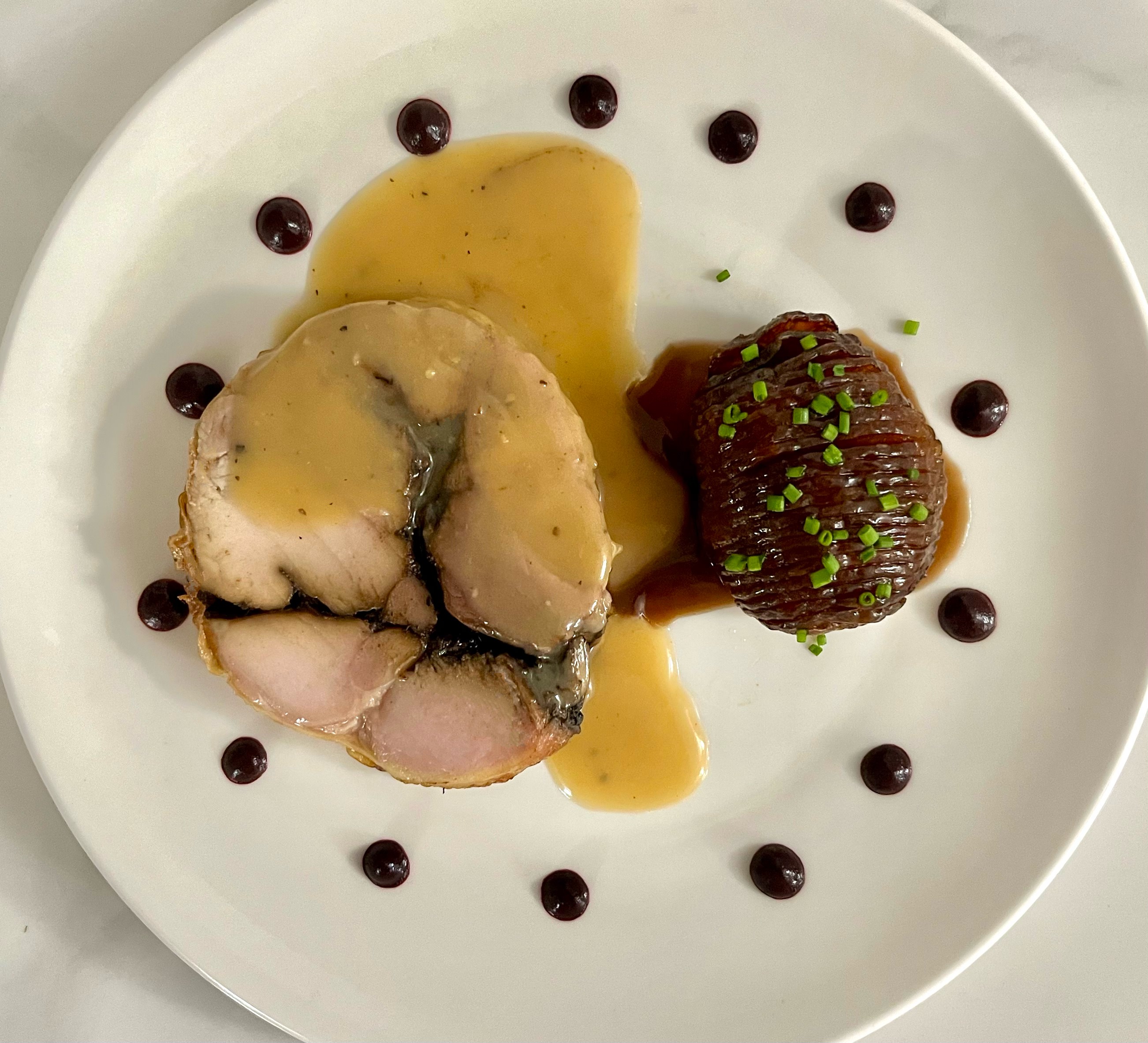 Turkey Roulade with Hassleback Potatoe